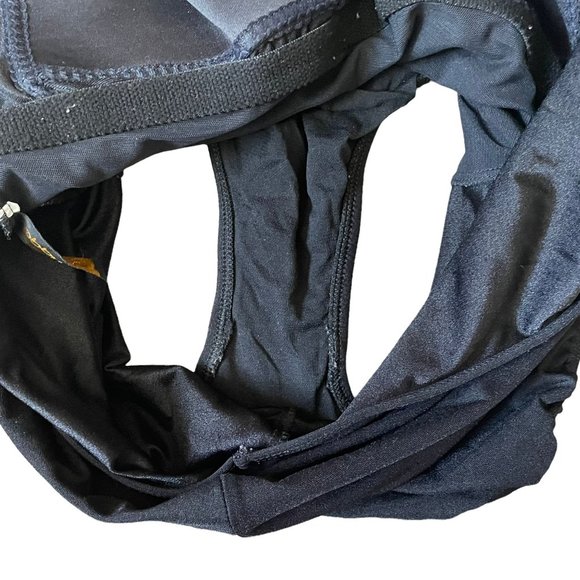 Robby Len VTG One Piece Sheer Panel Black Gold Gothic Swimsuit Size Large - Picture 5 of 6